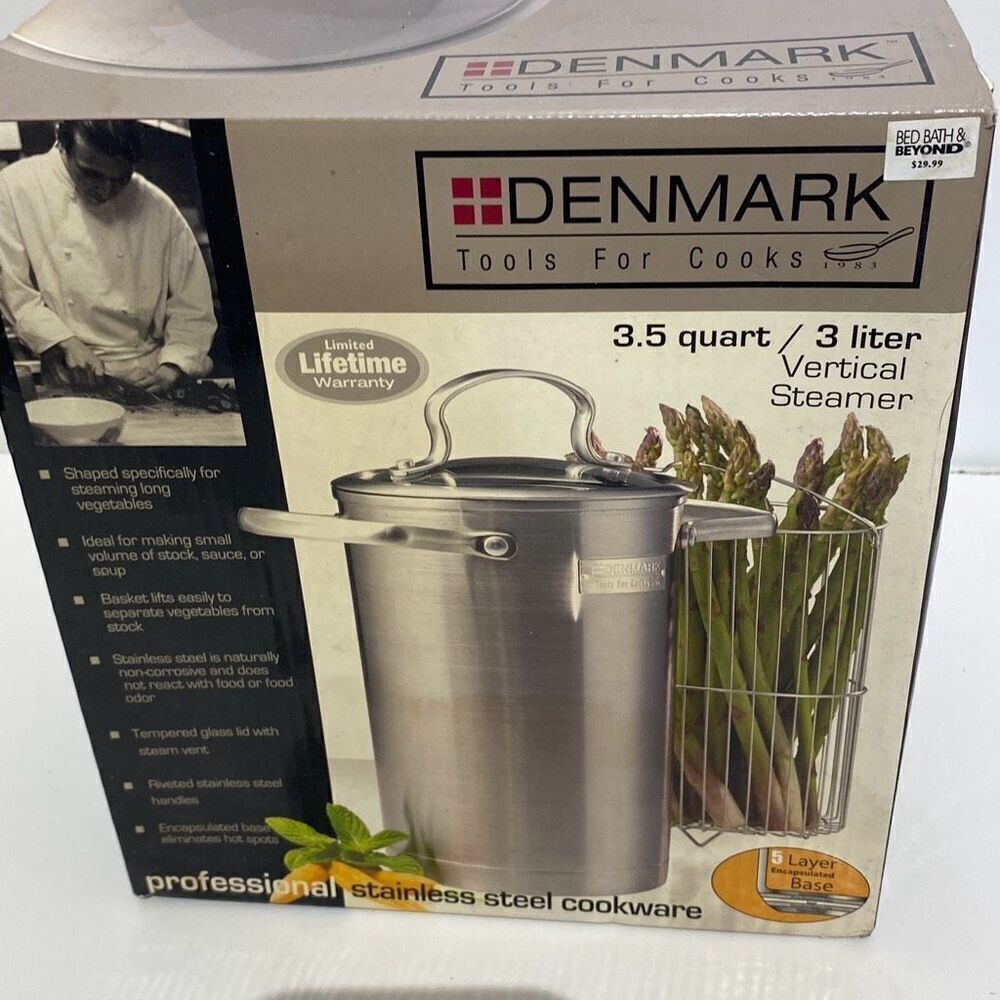 Denmark Tools For Cooks 3.5 Quart Stainless Steel Vertical Vegetable Steamer Pot